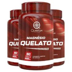 Imagem de 3 Potes Magnésio Quelato Kit 180 Cáps - Quantum - Quantum Nutrition