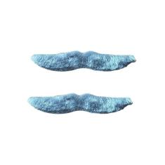 Imagem de Bigode Falso Cinza De Pelúcia Fantasia - Kit 2 Unidades