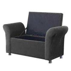 Imagem de Recamier Bau Egeo 120x Suede Grafite - Bandiera Decor