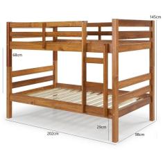 Imagem de Conjunto Beliche Teen Com Cama Auxiliar Em Madeira Maciça Mv  Mel