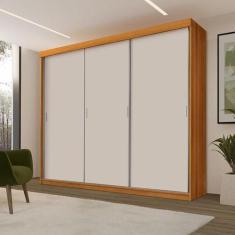 Imagem de Guarda Roupa Casal Ambiente Ímola 3 Portas de Correr Freijó Off White 