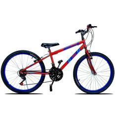 Imagem de Bicicleta Aro 24 Urbana Forss Spike 18 Marchas Vermelha-Masculino