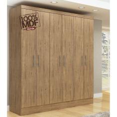 Imagem de Guarda Roupa Casal 6Portas Paris 100%Mdf Ipê/Tex