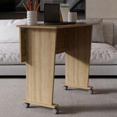 Imagem de Mesa Escrivaninha Dobrável com Rodízio Amendoa Me4117 -Tecno Mobili, M
