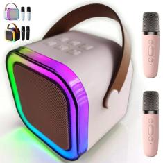 Imagem de Caixa De Som Bluetooth Karaokê Com Microfone Infantil - Rosa