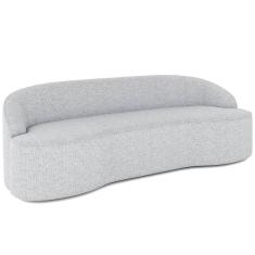 Imagem de Sofá 3 Lugares Curvo Sala De Estar Living Lótus D02 Linho Cinza 210 Cm D-315