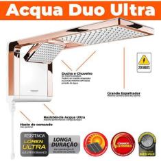 Imagem de Chuveiro E Ducha a Gas Eletrico Lorenzetti Branco Rosa Acqua Duo Ultra