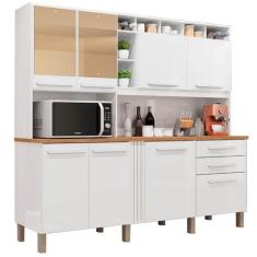 Imagem de Armário de Cozinha Antonela 8 Portas 2 Gavetas Imop Cor Branco  - Estr