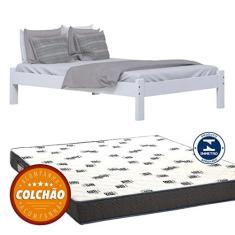 Imagem de Cama Turca Casal Madeira Maciça Cor Branco + Colchao