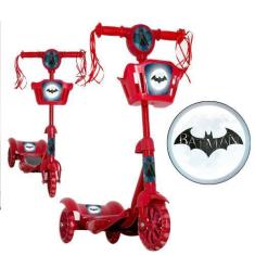 Imagem de Patinete Infantil Masculino Batman Ajustável 3 Anos Luz Led