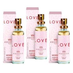 Imagem de Kit 3 Perfume Feminino Love Amakha Paris Bolsa Bolso