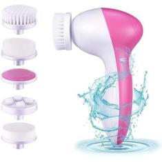 Imagem de Massageador Facial Corporal E Limpeza Pele 5 Em 1 Rosa Azul - Bc Bora