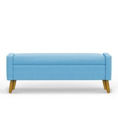 Imagem de Recamier Bau Londres 1,20M Suede Azul Turquesa - Clique Decor - Clique