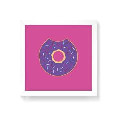 Imagem de Arte Maníacos Quadro Decorativo Donut Roxo - 30x30cm (Moldura em laca )