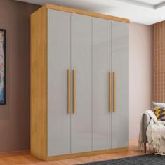 Imagem de Guarda Roupa 4 Portas E 4 Gavetas Lages Naturalle Off White