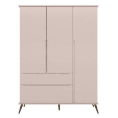 Imagem de Guarda Roupa Infantil 100% Mdf 3 Portas Pés Retrô Mel P04 Rosê - Mpoze