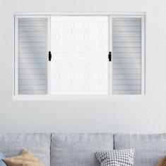 Imagem de Janela De Aço Veneziana De Correr 120X200cm 6 Folhas Com Grade Minas S