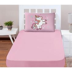 Imagem de Jogo De Lençol Solteiro Soft 2 Peças Fronha Unicórnio 2