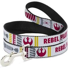Imagem de Buckle-Down Coleira para animais de estimação Star Wars, coleira para cães, Star Wars Rebel Pilot Rebel Alliance Insignia X Wing Fighter, 1,2 m de comprimento, 1,27 cm de largura