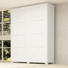 Imagem de Guarda Roupa Casal 2 Portas de Correr 100% Mdf Boldina Espresso Móveis Branco