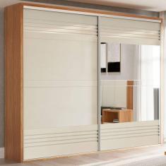 Imagem de Guarda-roupa Casal 2 Portas 4 Gavetas Com Espelho Freijo/off White Tw603eb - Dalla Costa