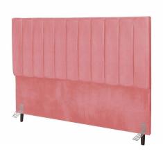 Imagem de Cabeceira Cama Box Solteiro 90cm Carla Suede Rosa E Frame