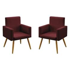 Imagem de Kit 2 Poltronas Decorativas Nina Sued Bordô Aradecor