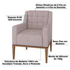 Imagem de Kit 2 Poltronas Decorativas Sala de Estar Madonna Suede Rosê - Gran Belo