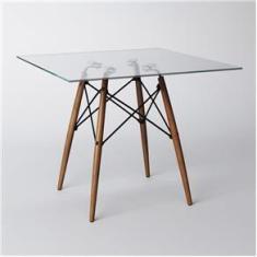 Imagem de Mesa De Jantar Eiffel Quadrado Tampo De Vidro 90cm