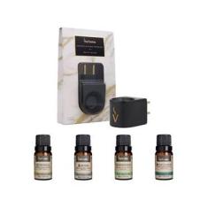 Imagem de Kit 1 Difusor Matte Black Elétrico Via Aroma e 4 Óleos Essenciais