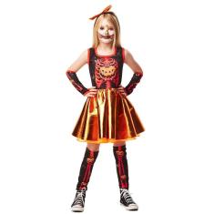 Imagem de Fantasia Infantil Esqueleto Sra. Abóbora Halloween Menina