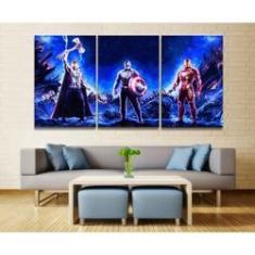 Imagem de Quadro Decorativo Avengeres 3 peças 120x60 cm em tecido
