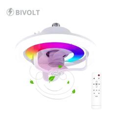 Imagem de Ventilador de Teto com Luminária LED Giratória e Luz rgb
