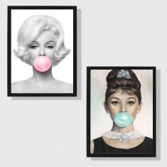 Imagem de Kit 2 Quadros Audrey E Marilyn Chicletes