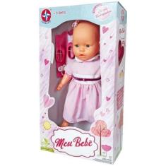 Imagem de Boneca Meu Bebe Com Vestido Rosa 50cm Estrela