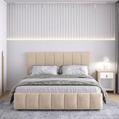 Imagem de Cama Casal Estofada Sem Cabeceira Uvaia Cabecasa Madeiramadei