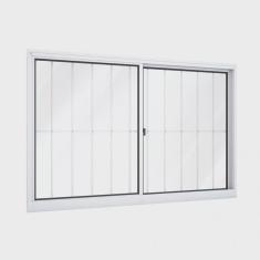 Imagem de Janela de Alumínio de Correr 100x150cm 2 Folhas com Grade Riobras