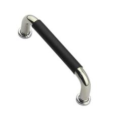 Imagem de DAWONFA 1 pacote com puxador de gaveta de aço inoxidável puxador de porta de armário de polimento brilhante com borracha, orifício central de 10 cm