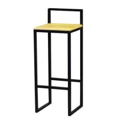 Imagem de Banqueta Alta Balcão Bistrô Industrial Premium Madeira Natural