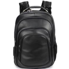 Imagem de Bolsa Mochila de Couro Universitária Unissex Grande Reforçada Cabo de 
