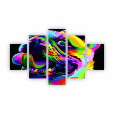 Imagem de Quadro Canvas Decorativo Cachorro Pug Colorido PlimShop