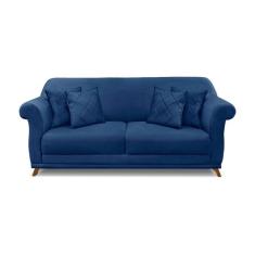 Imagem de Sofá 3 Lugares Abruzzo Suede Azul Marinho 180 cm