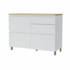 Imagem de Balcao 1 Porta Basculante 4 Gavetas Nesher Rainha 120cm 100 Mdf