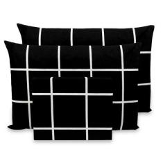 Imagem de Lençol Casal 3 Pçs Estampado Fronhas C/ Ponto Palito Percal Flex 400 F