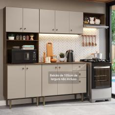 Imagem de Armário De Cozinha Compacta 235cm Rustic/crema Gourmet Madesa Xc03 Rustic/crema