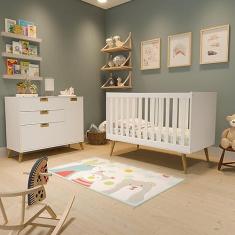 Imagem de Quarto de Bebê Completo 1 Berço com 1 Cômoda 3 Gavetas Caring Serpil Baby