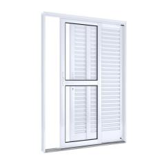 Imagem de Porta de Aço Balcão 215x150cm com Vidro 3 Folhas Facilita Lucasa Branco