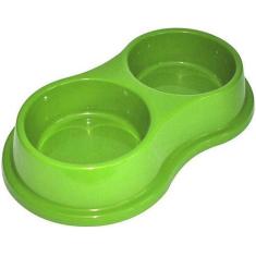Imagem de Comedouro Bebedouro Pote Duplo Vasilha Plastica Tam. P - Luna Arreche
