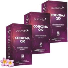 Imagem de Kit 3X Coenzima Q10 - Coq10 Com Vitamina E (60 Capsulas) - Pura Vida