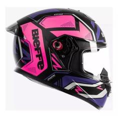 Imagem de Capacete Fechado Bieffe B12 Phanton Preto Pink Fosco Moto, 56